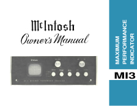 McIntosh MI-3 - Owners manual 